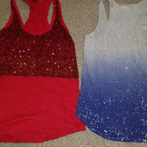 Express Sequin Tank Top Shirts Lot 2 Shirts